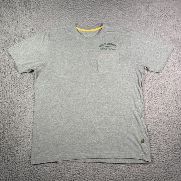 Howler Brothers Shirt Mens L Gray Creative Creatures Fish Graphic Short Sleeve - Picture 3 of 8